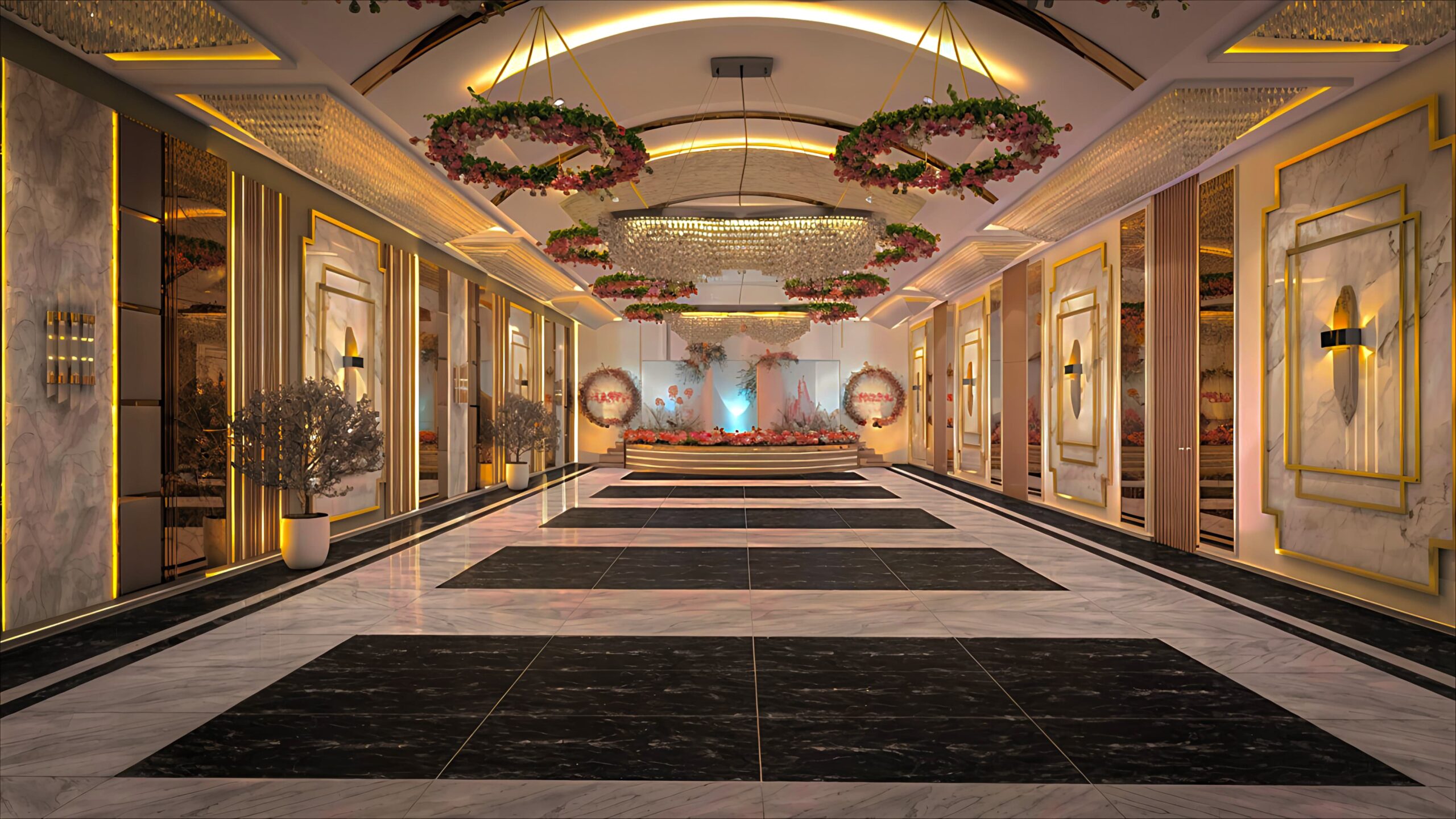 Banquet Hall Wedding Setup